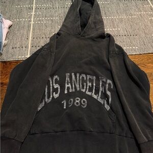 Urban Outfitters Black Los Angeles 1989 Crewneck Hoodie L/XL oversized